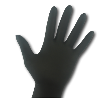 Rękawice nitrylowe bezpudrowe, czarne (op. 100 szt.) 